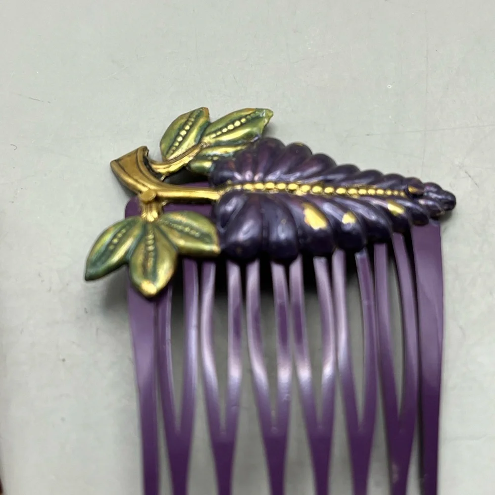 Elegant Gold and Purple Hair Accessories Set